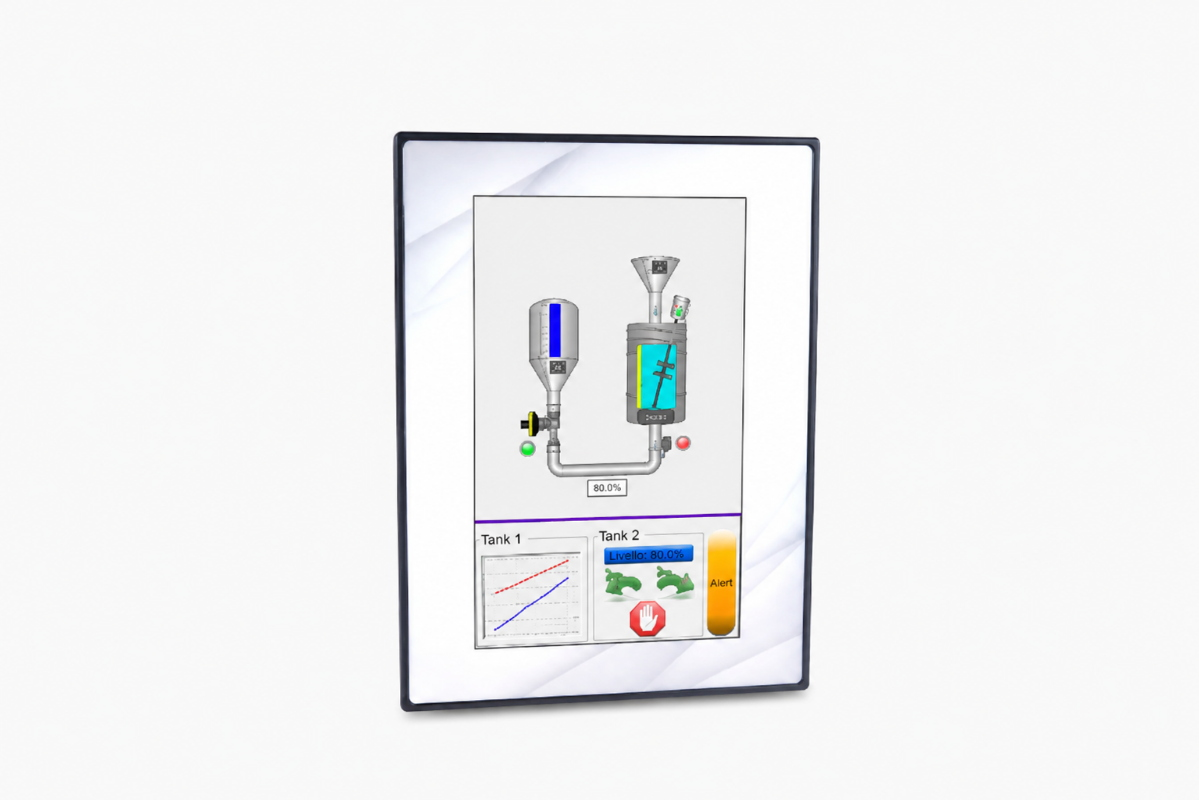 PANNELLO 7" - TOUCH SCREEN + 2  RS485 + 4 OUT DIGITALI+ 4 ING. DIGITALI+2 USB Tipo A + 1